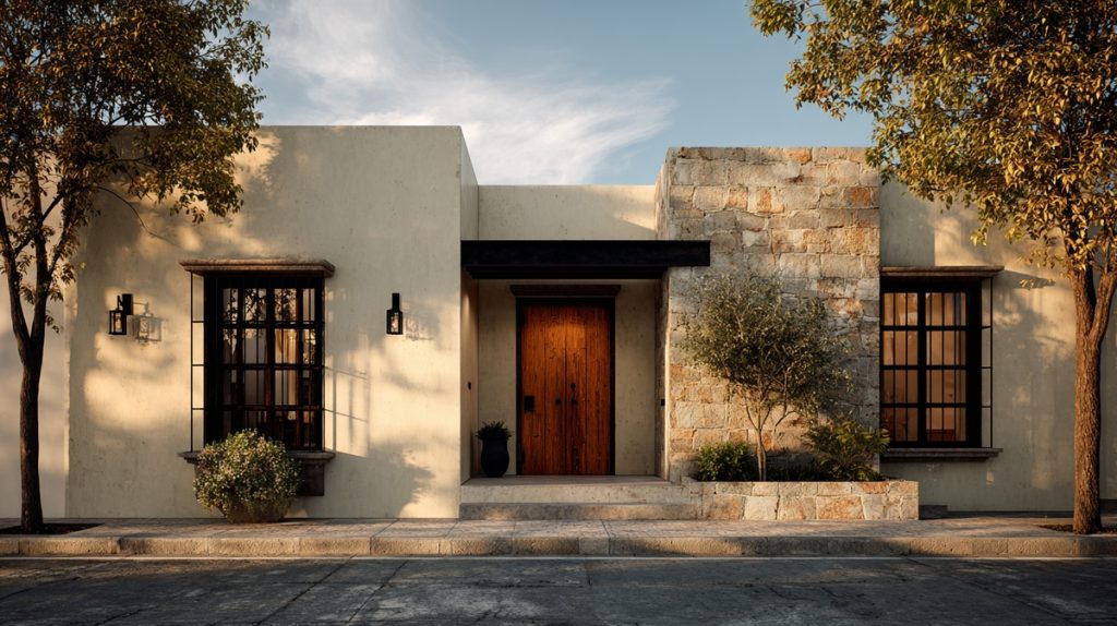 Casa estilo mexicano contemporáneo (toque cantera/colonial ligero)