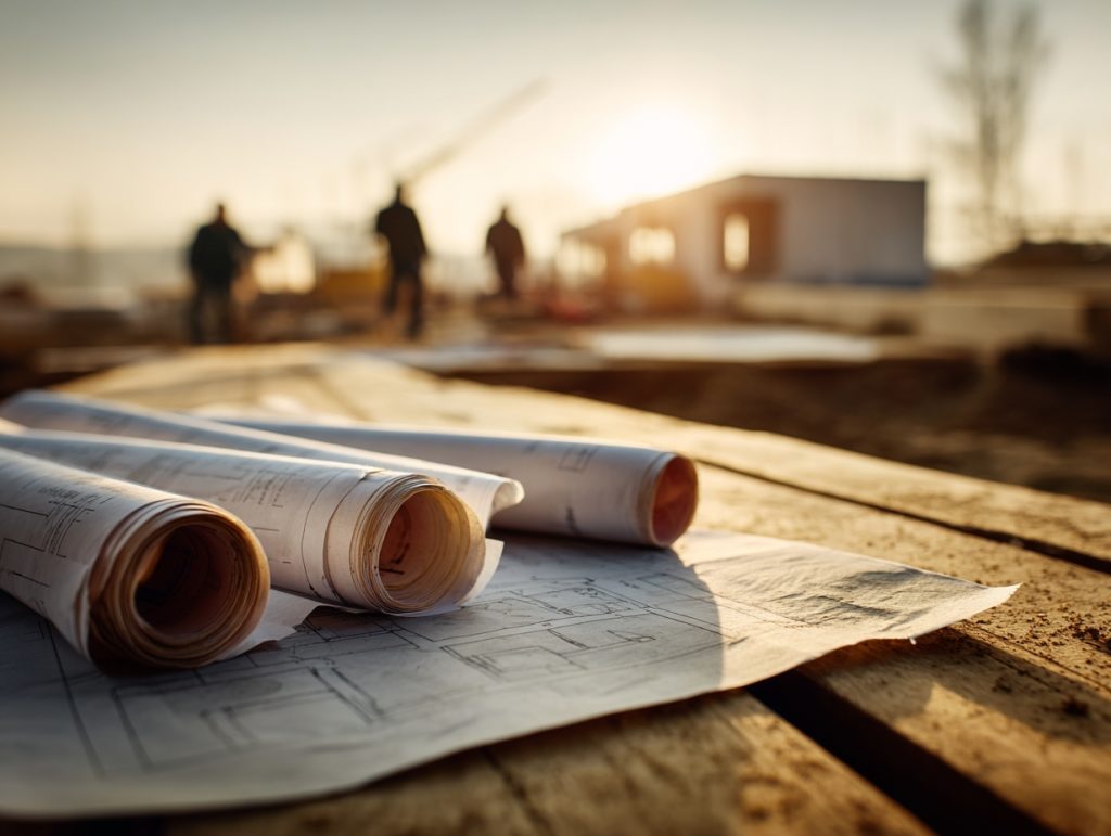 Planos arquitectónicos en terreno con construcción en proceso financiada con un solo crédito hipotecario